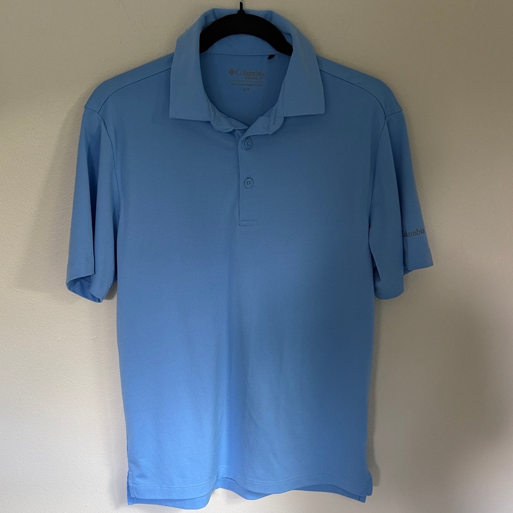 Columbia Omni-Wick Drive Polo Short Sleeve Golf Shirt Men’s small Light Blue - Picture 3 of 6